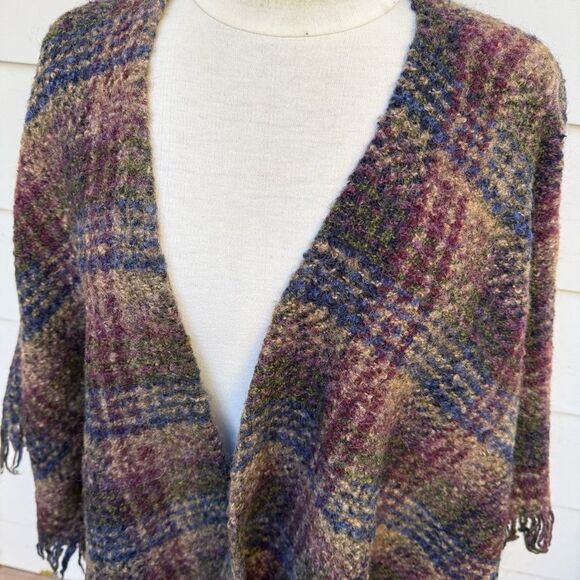 Weave Of The Irish Handcrafted Wool Blend Wrap Shawl Plaid Flannel One Size - Picture 3 of 15